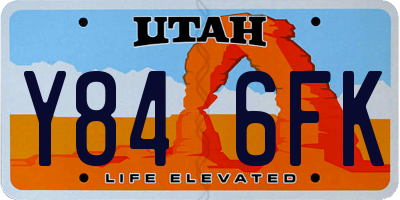 UT license plate Y846FK