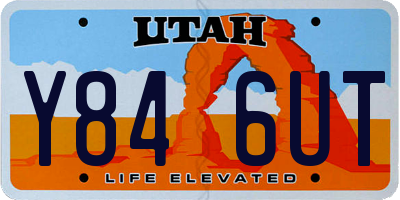 UT license plate Y846UT