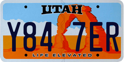 UT license plate Y847ER