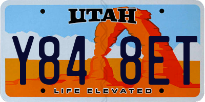 UT license plate Y848ET