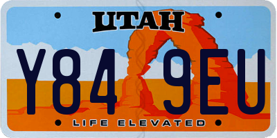 UT license plate Y849EU