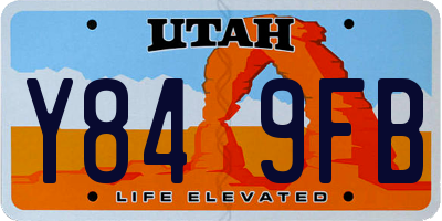 UT license plate Y849FB