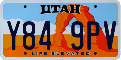 UT license plate Y849PV