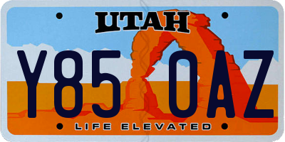 UT license plate Y850AZ