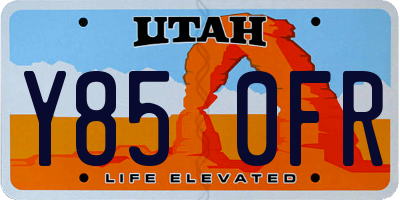 UT license plate Y850FR