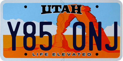 UT license plate Y850NJ