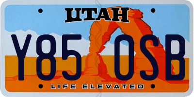 UT license plate Y850SB