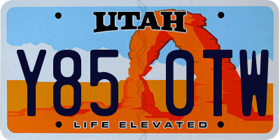 UT license plate Y850TW
