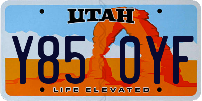 UT license plate Y850YF