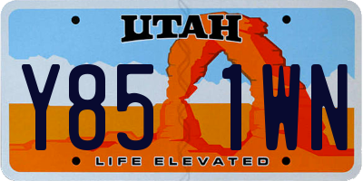 UT license plate Y851WN