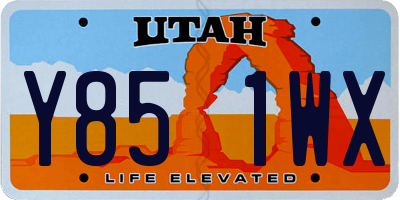 UT license plate Y851WX