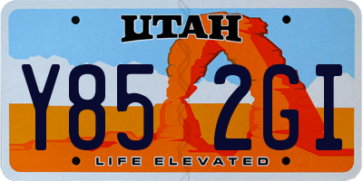 UT license plate Y852GI