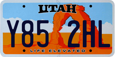 UT license plate Y852HL