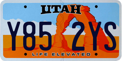 UT license plate Y852YS