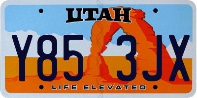 UT license plate Y853JX