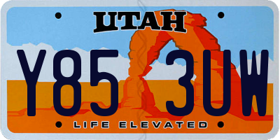 UT license plate Y853UW