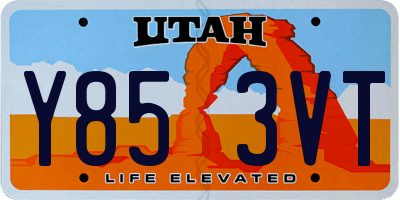 UT license plate Y853VT