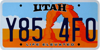 UT license plate Y854FO