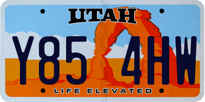 UT license plate Y854HW