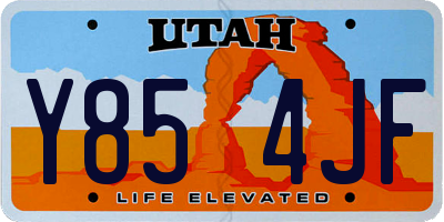 UT license plate Y854JF
