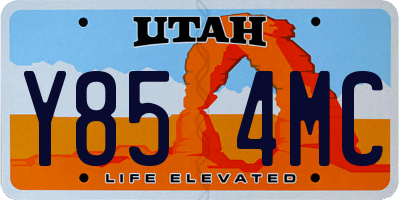 UT license plate Y854MC