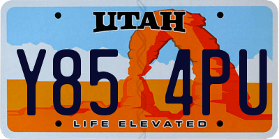 UT license plate Y854PU