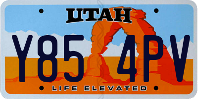 UT license plate Y854PV