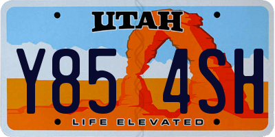 UT license plate Y854SH