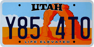 UT license plate Y854TO