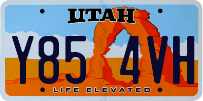 UT license plate Y854VH