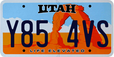 UT license plate Y854VS