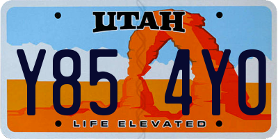 UT license plate Y854YO