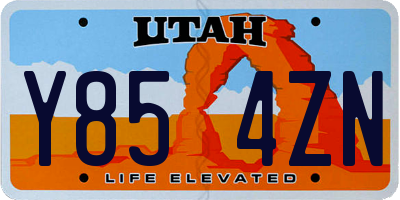 UT license plate Y854ZN