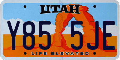 UT license plate Y855JE