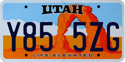 UT license plate Y855ZG