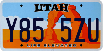 UT license plate Y855ZU