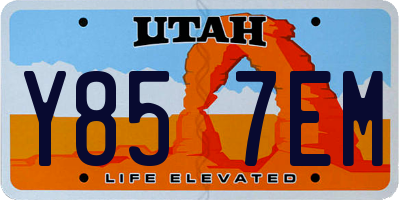 UT license plate Y857EM