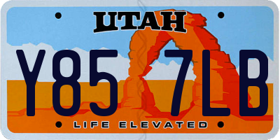 UT license plate Y857LB