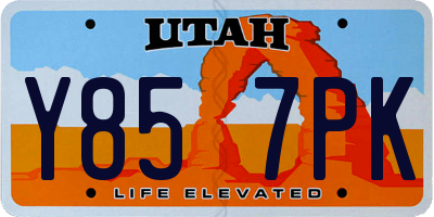 UT license plate Y857PK