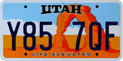 UT license plate Y857QF