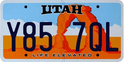 UT license plate Y857QL