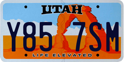 UT license plate Y857SM