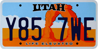 UT license plate Y857WE