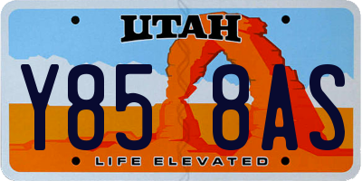 UT license plate Y858AS