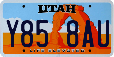 UT license plate Y858AU