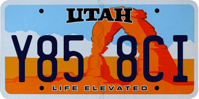 UT license plate Y858CI
