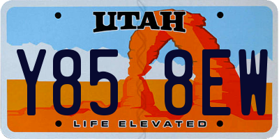 UT license plate Y858EW
