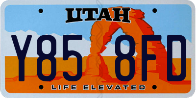 UT license plate Y858FD