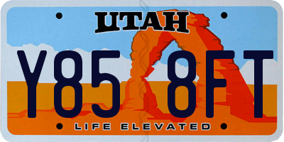 UT license plate Y858FT