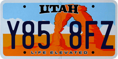 UT license plate Y858FZ
